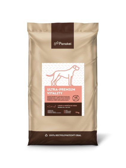 Panakei Ultra-Premium Losos + Morčacie LIGHT/SENIOR 9 kg: Prírodné bezobilné granule pre dospelých psov veľkých plemien s nižšou aktivitou.