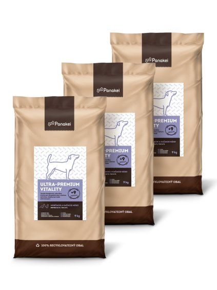 Ultra-premium krmivo Panakei Vitality pre dospelé malé psy: vyvážená receptúra s morčacím a kačacím mäsom (27 kg).